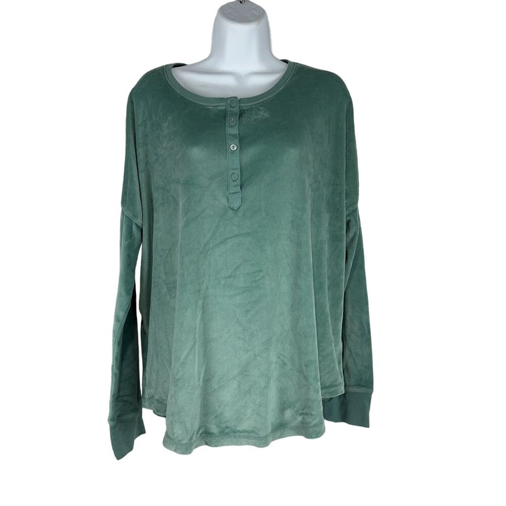 Secret Treasures Womens Henley Long Sleeve Top Size Large Relaxed Fit